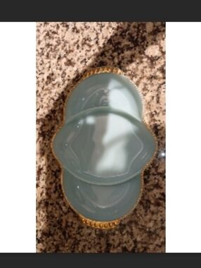 Blue  Dish with Gold Trim